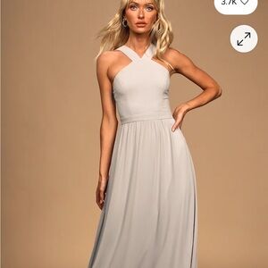 Lulu's Chic Gray Halter Maxi Dress